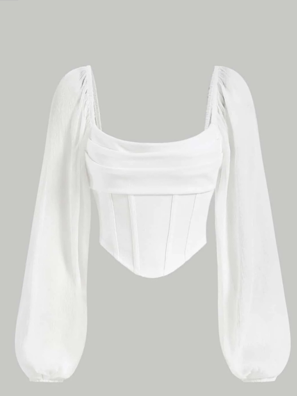 SHEIN White Draped Corset Blouse
